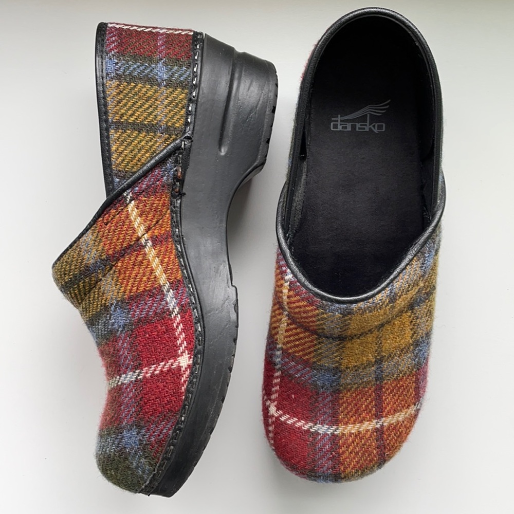 Dansko flannel clogs! Size 9, great condition!